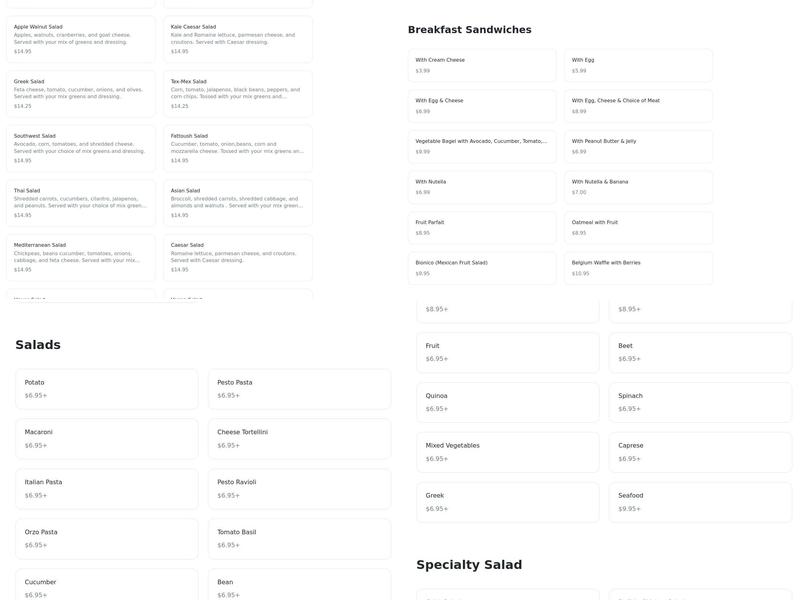 The Salad Place & Rotisserie Menu