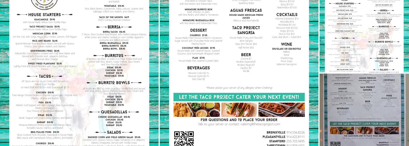 The Taco Project Menu