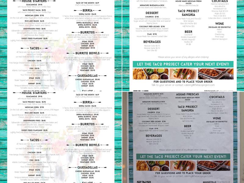 The Taco Project Menu