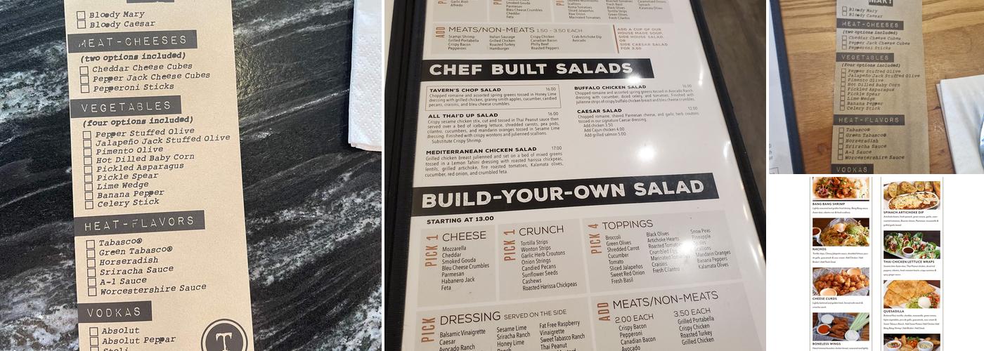 The Tavern Grill Menu