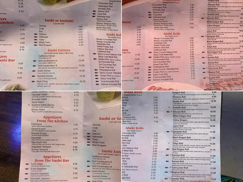 Tokyo Hibachi & Sushi Menu