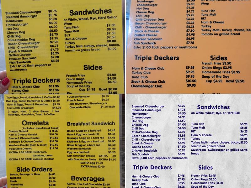 Tom's Place Menu