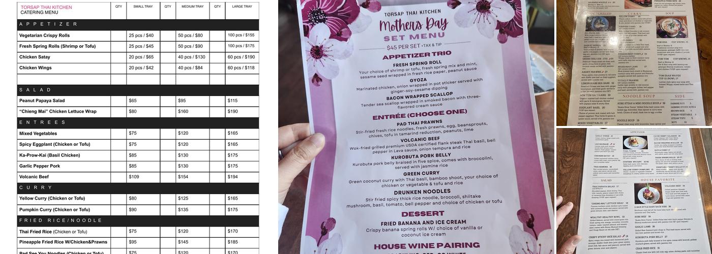 Torsap Thai Kitchen Menu