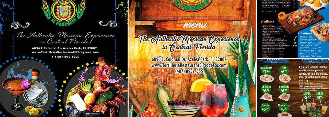 Tortilleria Restaurant El Progreso Menu