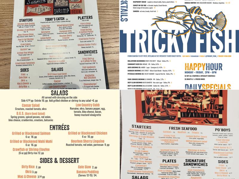 Tricky Fish Menu