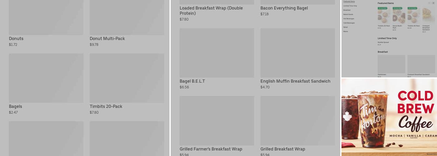 Tim Hortons Menu