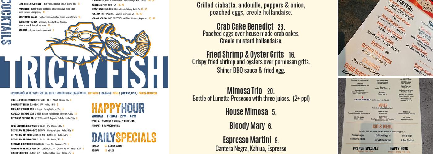 Tricky Fish Menu