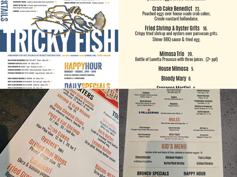 Tricky Fish Menu