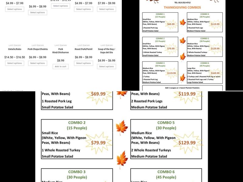 Tropical Cuisine Menu
