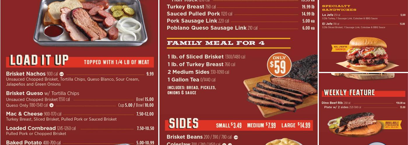 True Texas BBQ Menu