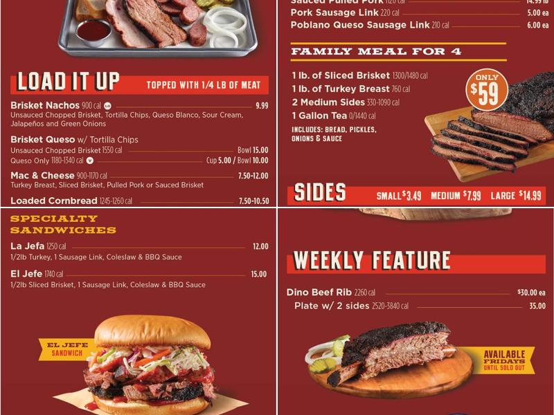 True Texas BBQ Menu