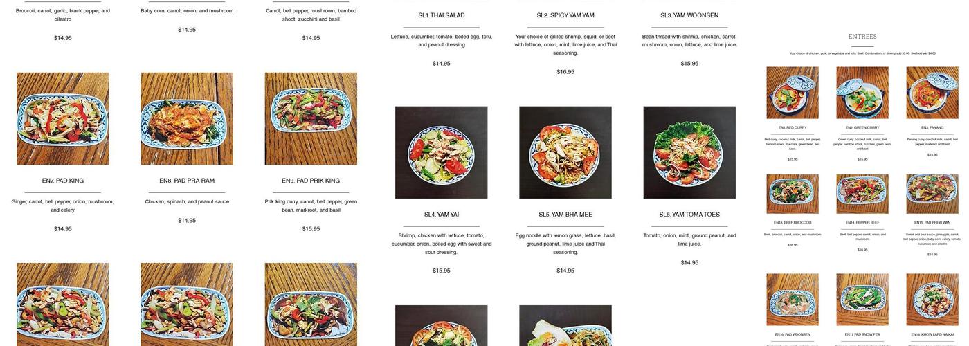 Tukta Thai Menu