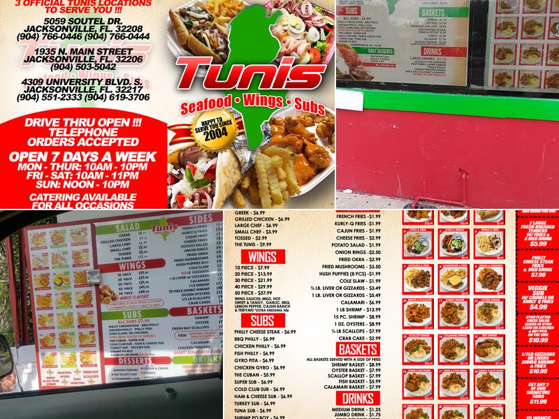 Tunis SeaFood, Wings & Subs Menu