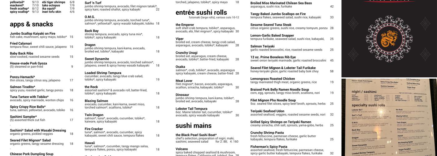 Typhoon Asian Bistro Menu