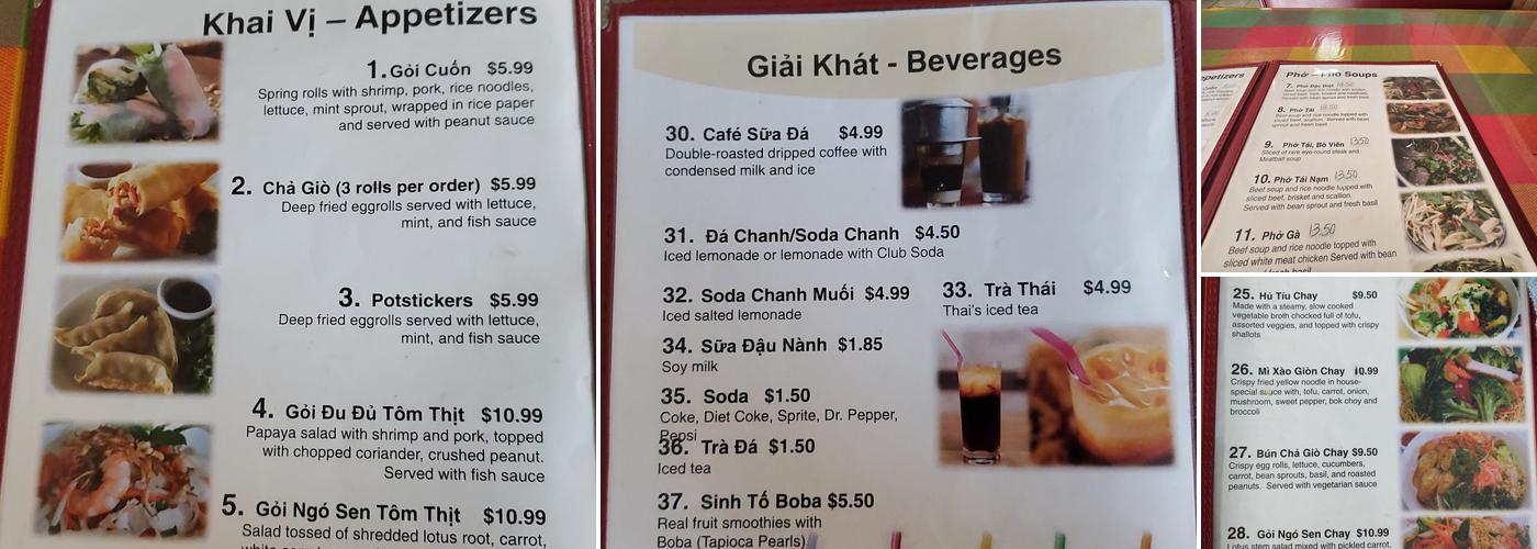 UK PHO Menu