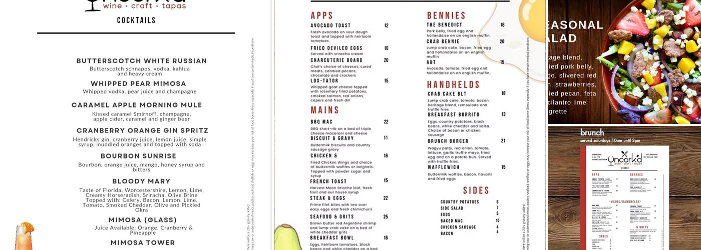 Uncork'd Menu