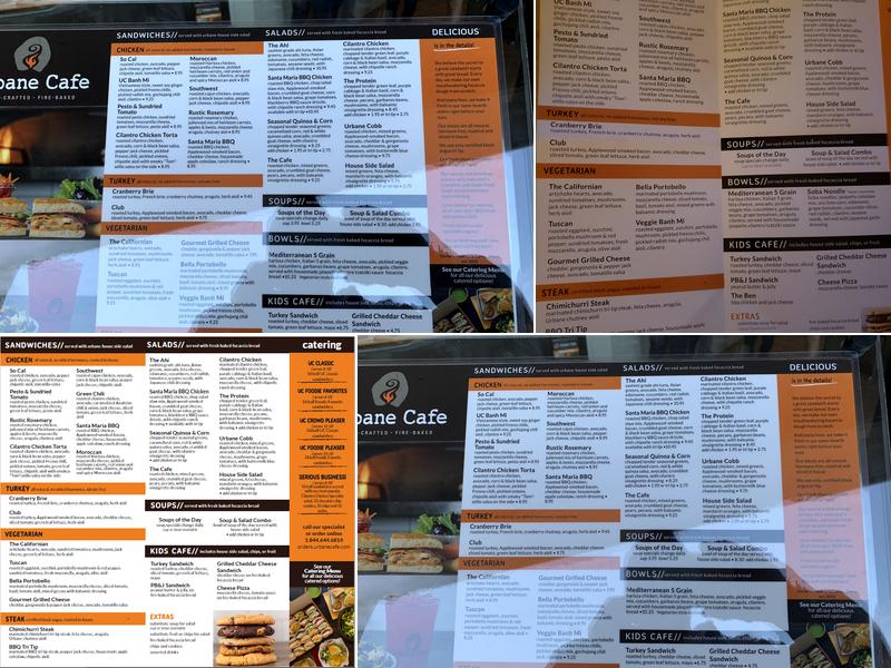 Urbane Cafe Menu