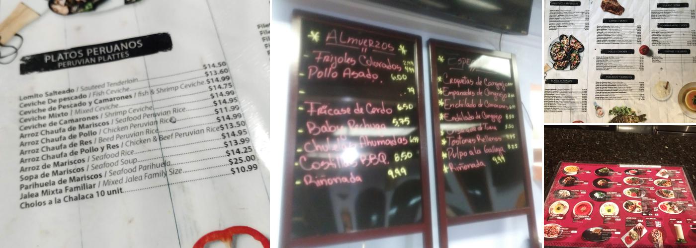 Villa De Sabores Café Menu