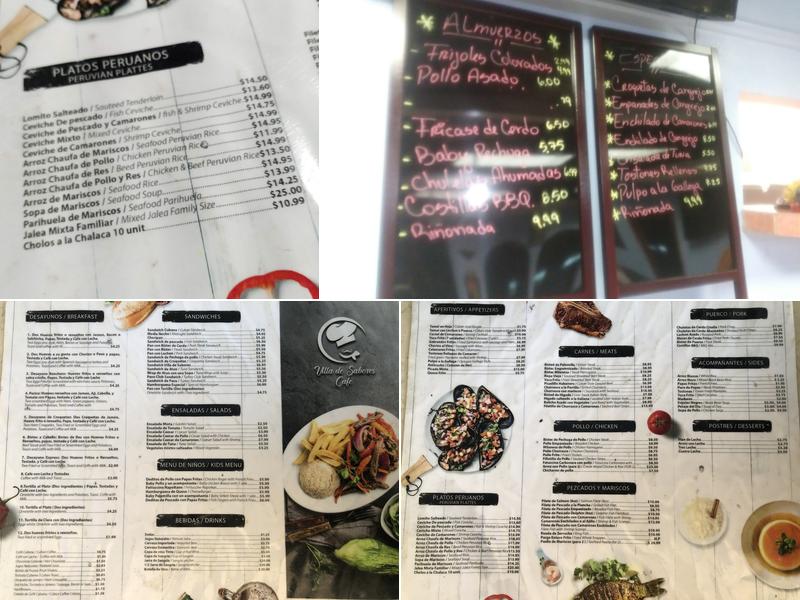 Villa De Sabores Café Menu