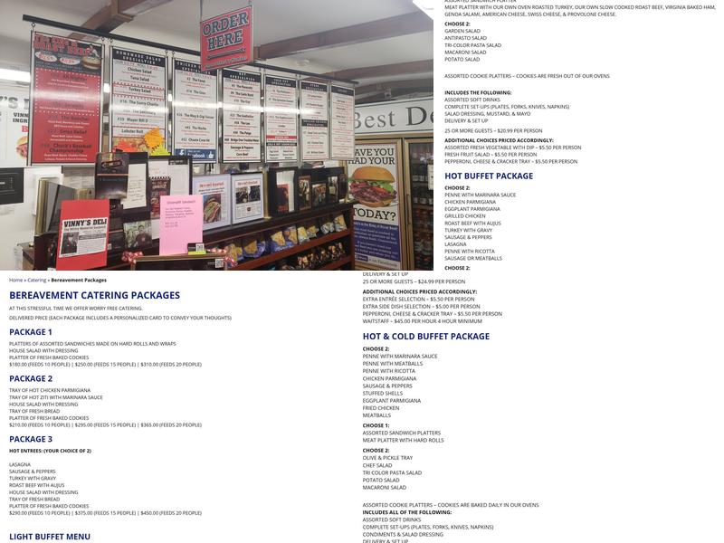Vinny's Roast Beef and Deli Menu