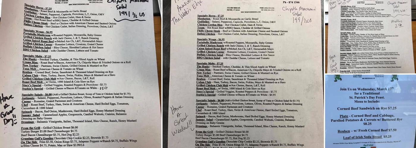 Water's Edge Deli & Catering Menu