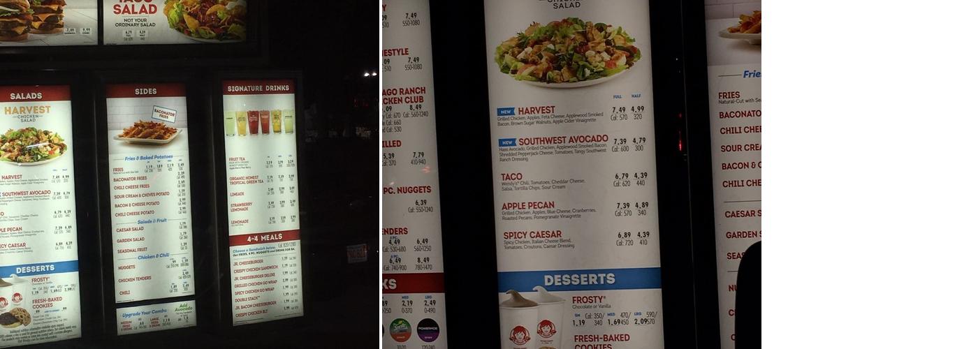 Wendy's Menu