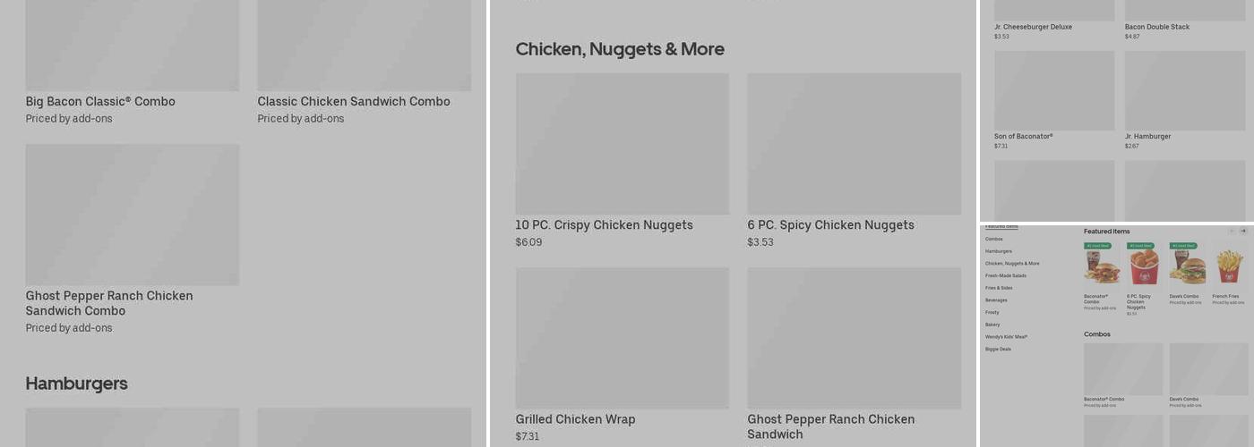 Wendy's Menu