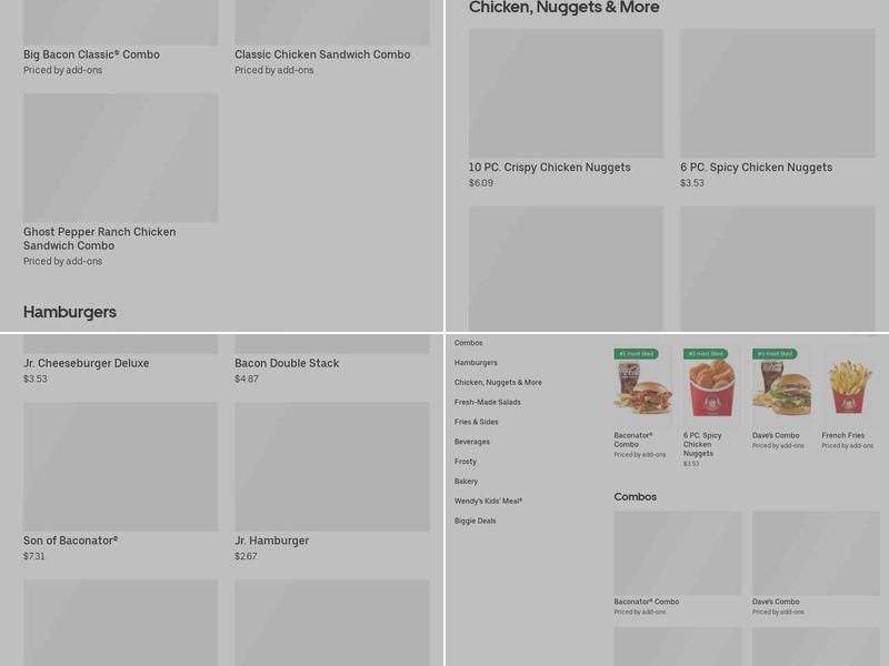 Wendy's Menu