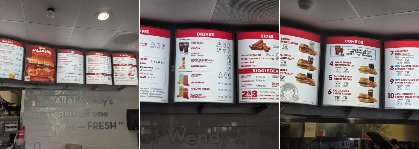 Wendy's Menu