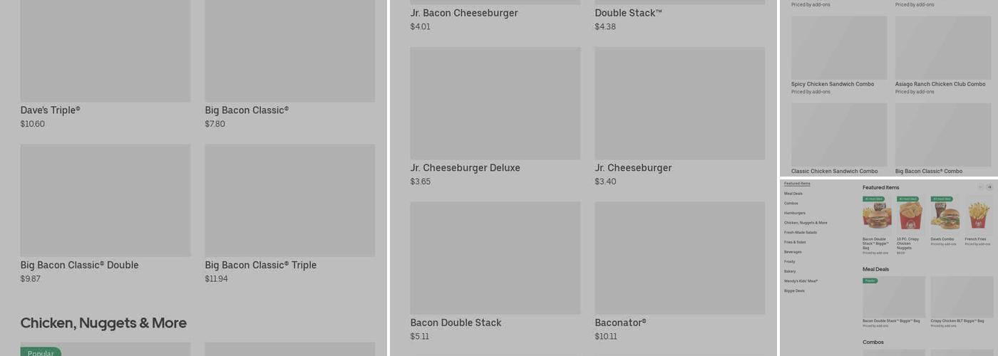 Wendy's Menu