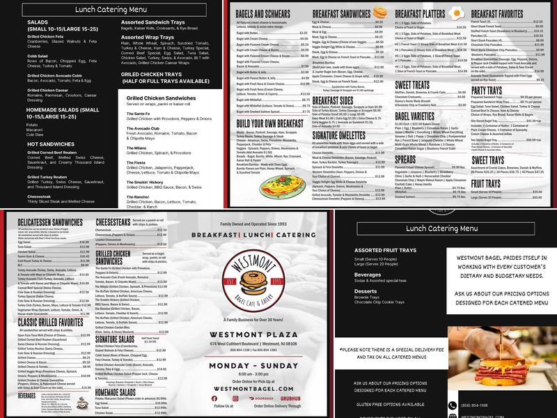 Westmont Bagel Menu