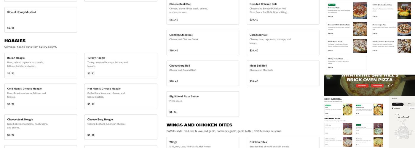 Whatinthe Sam Hill's Brick Oven Pizza Menu