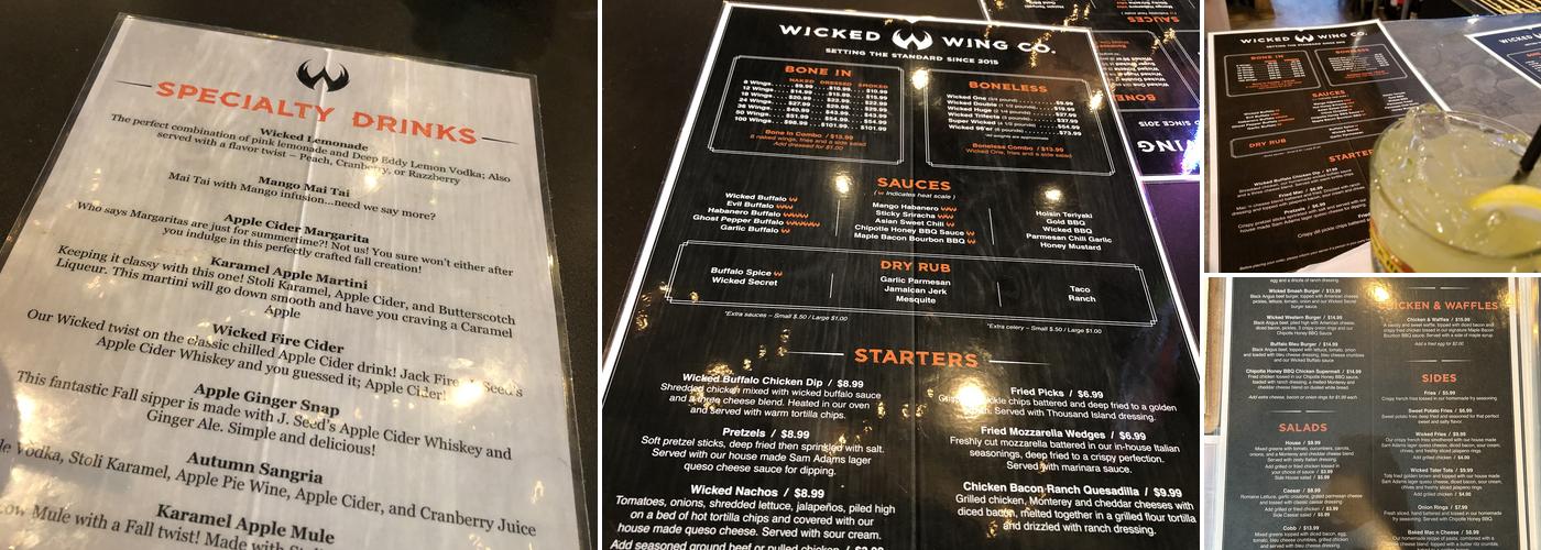 Wicked Wing Co Menu