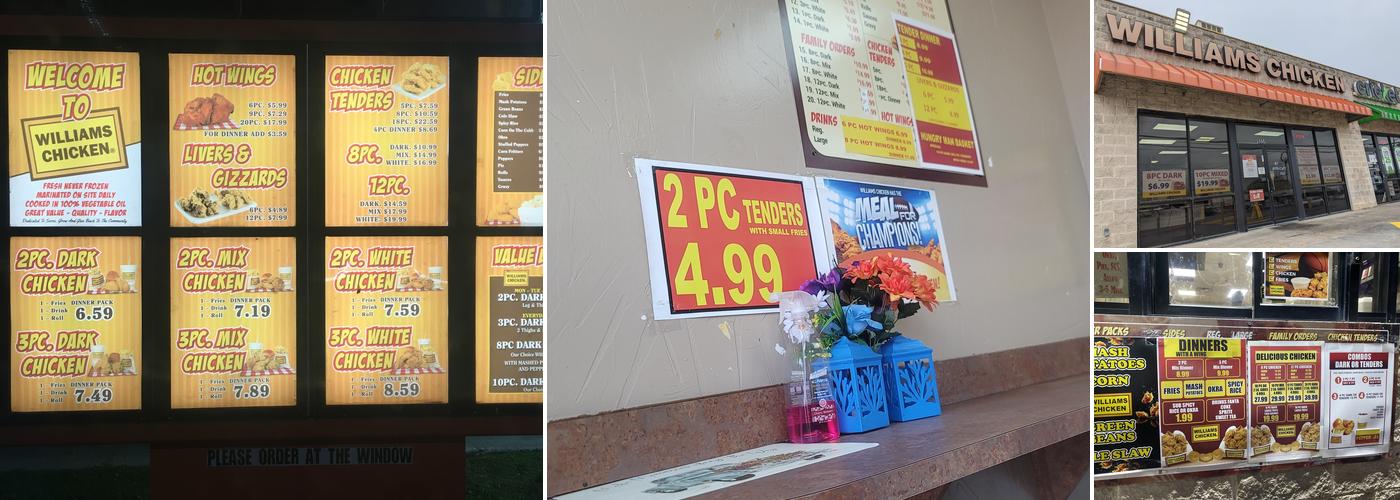 Williams Chicken Menu