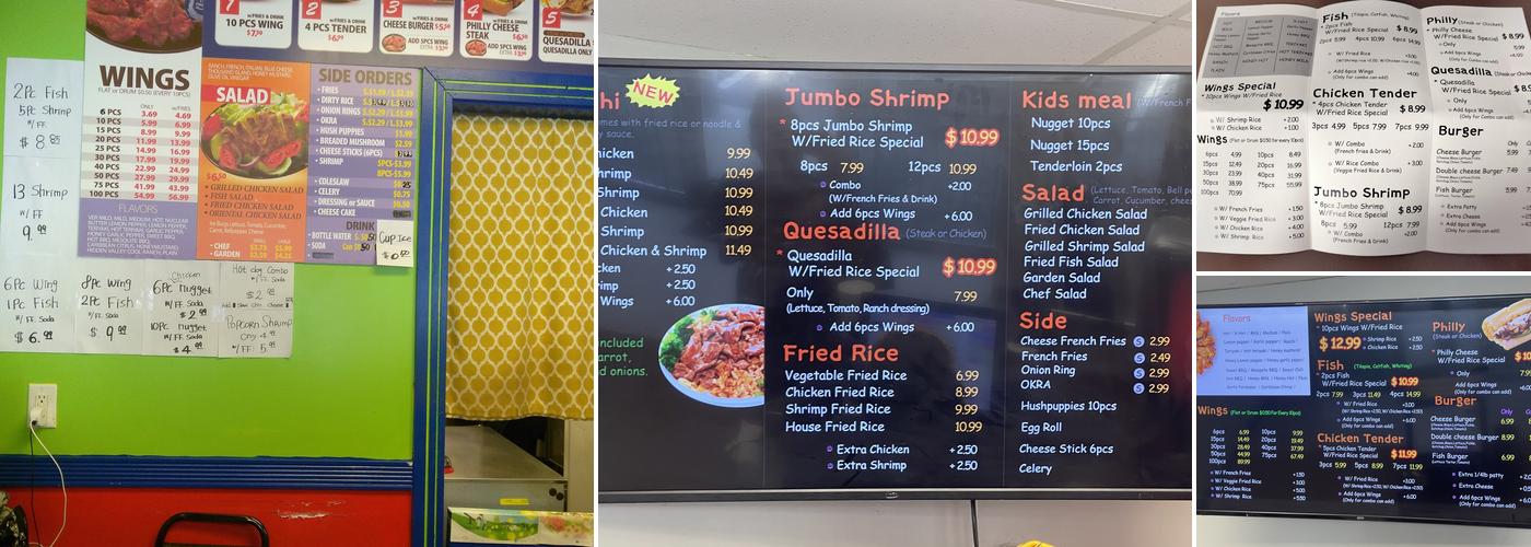 Winglanta Menu