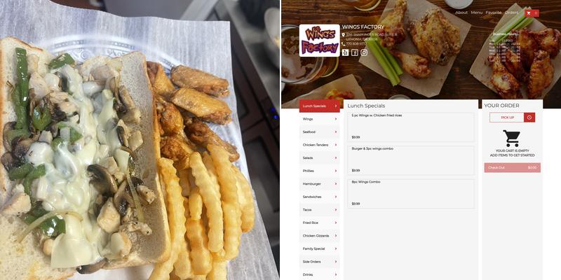 Wings Factory Menu
