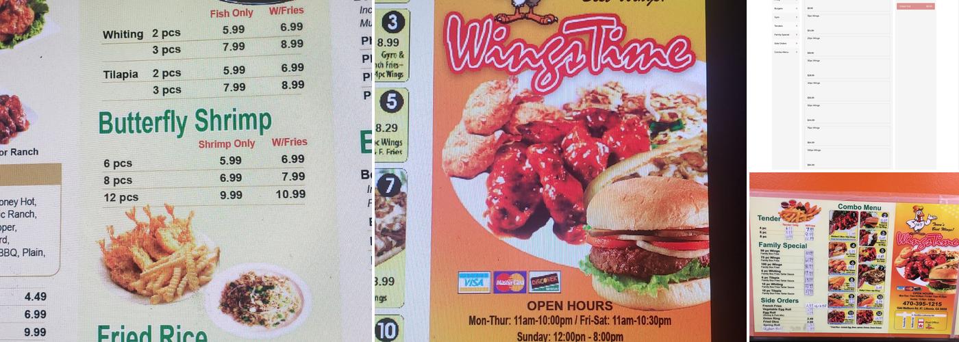 Wings Time Menu