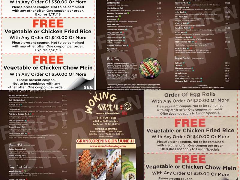 WOKING Menu