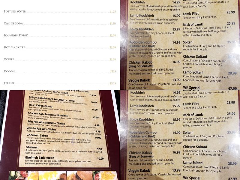 Woodfire Kabob Restaurant Menu