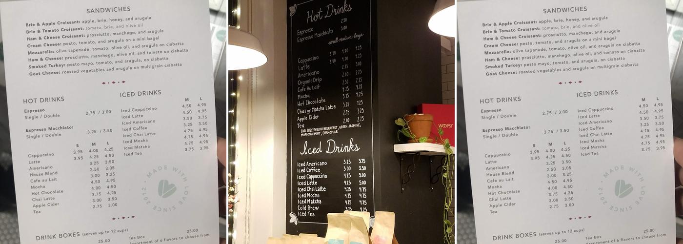 93 WORTH Menu