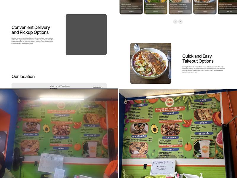 WRAP - A - LOT Fresh Express Menu