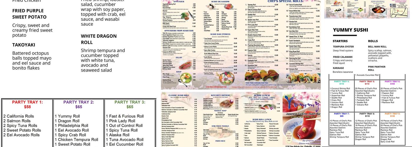 Yummy Sushi Menu