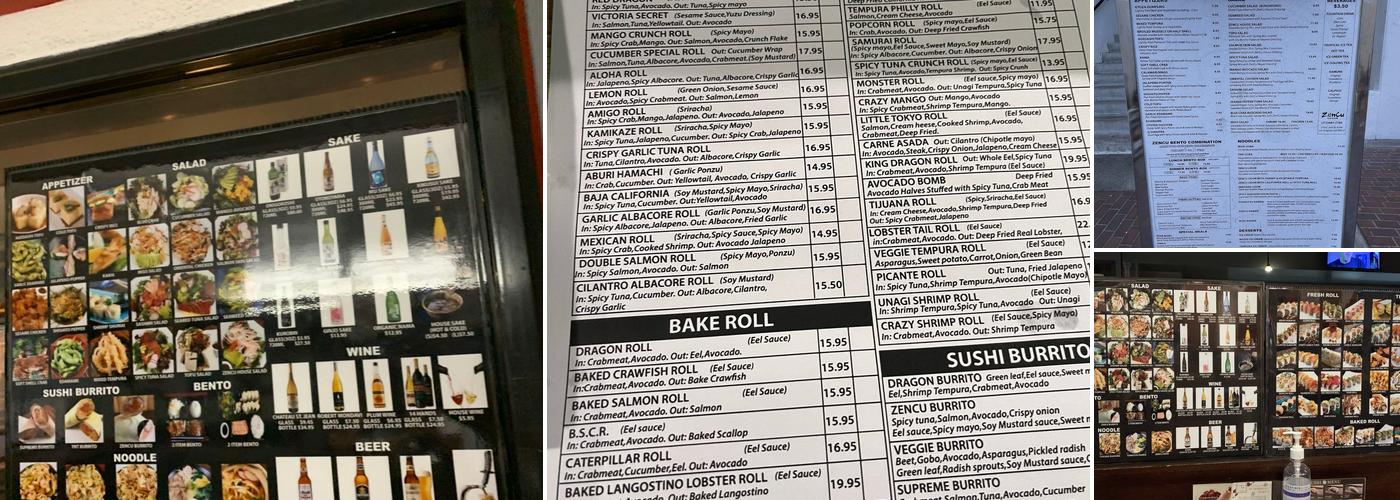 Zencu Sushi & Grill Menu