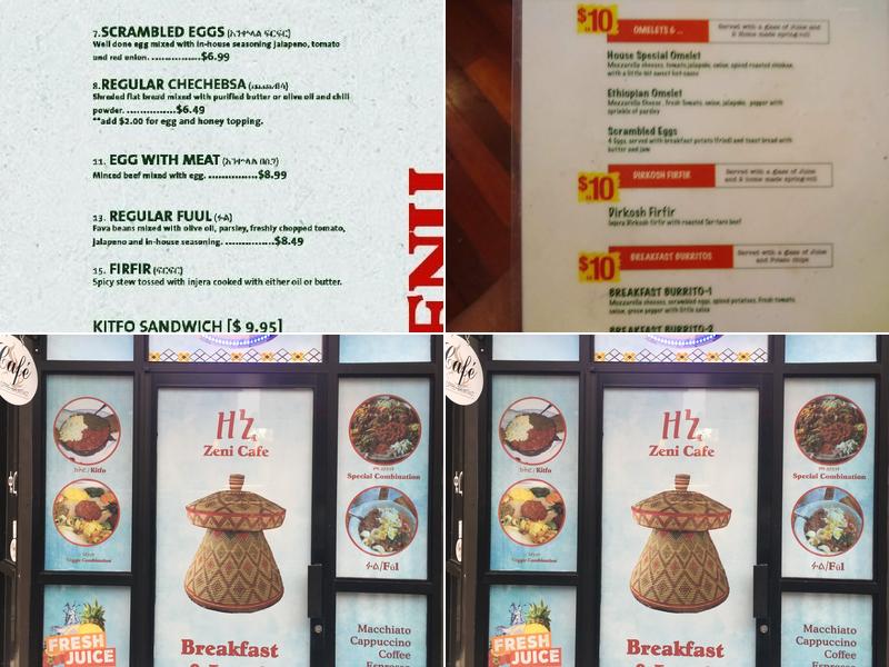 Zeni Ethiopian Restaurant Menu