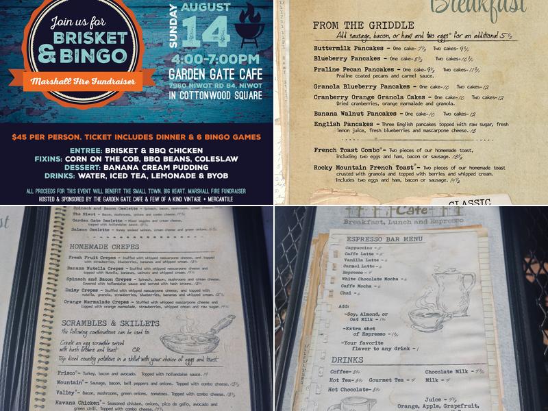 The Garden Gate Cafe Menu