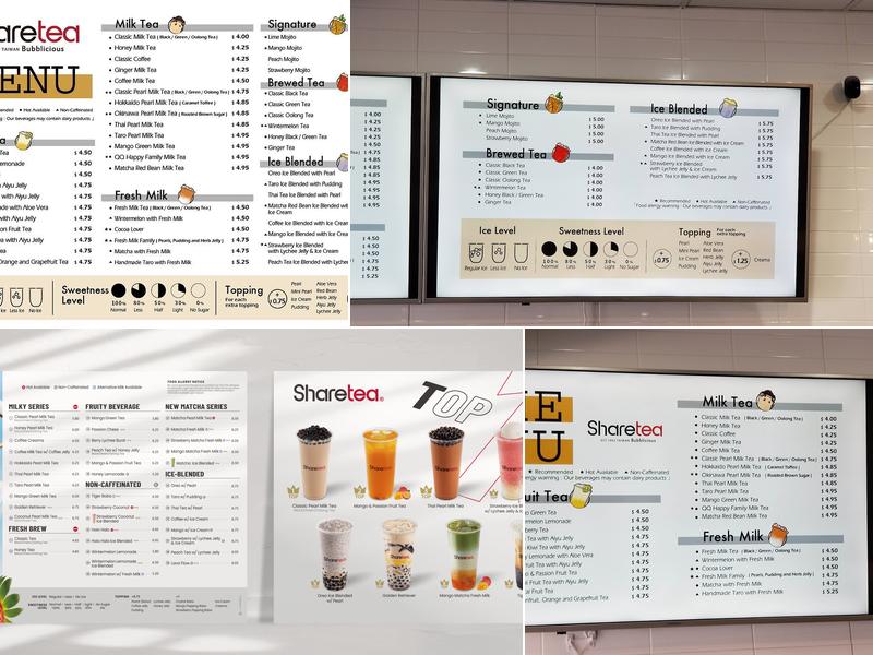 Sharetea Belmar Menu