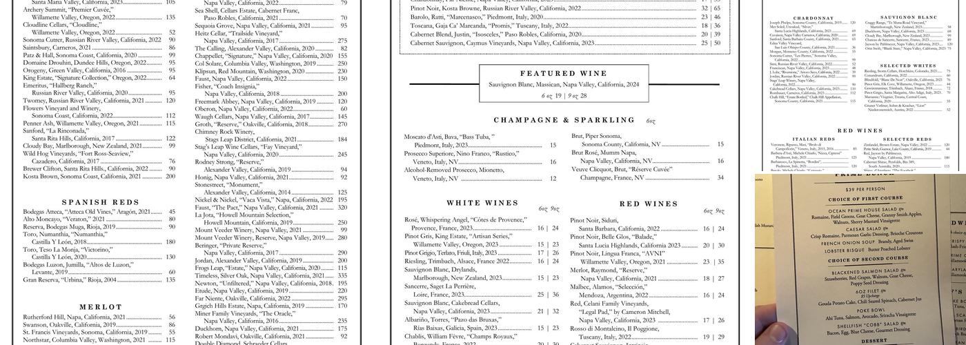Ocean Prime - Denver Tech Center Menu