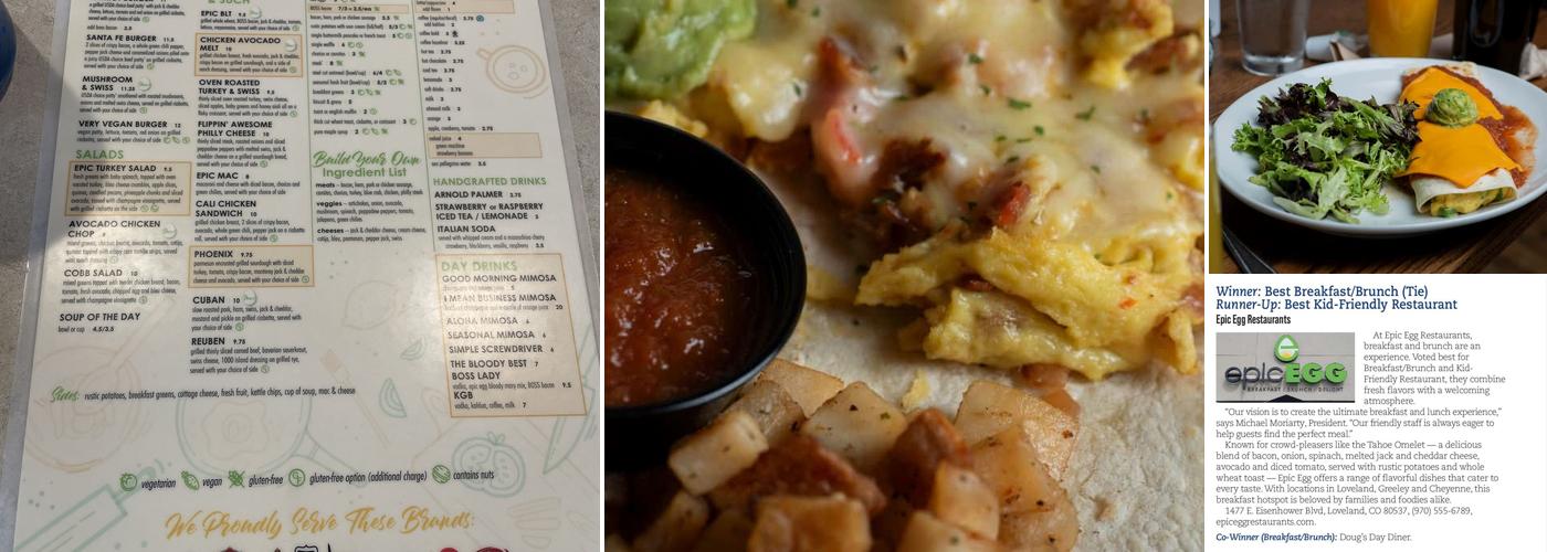 Epic Egg CHEYENNE Menu