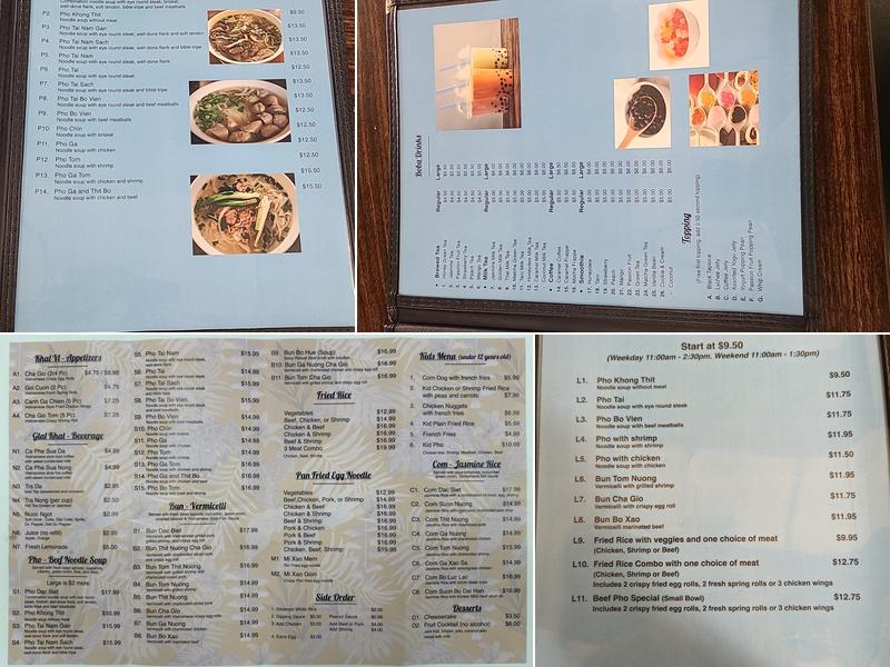 Pho Time Menu