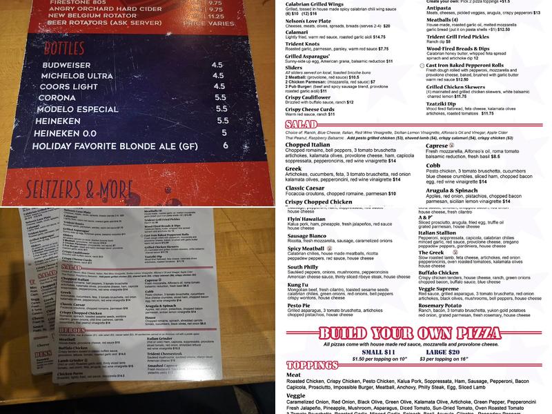Trident Pizza Pub Menu
